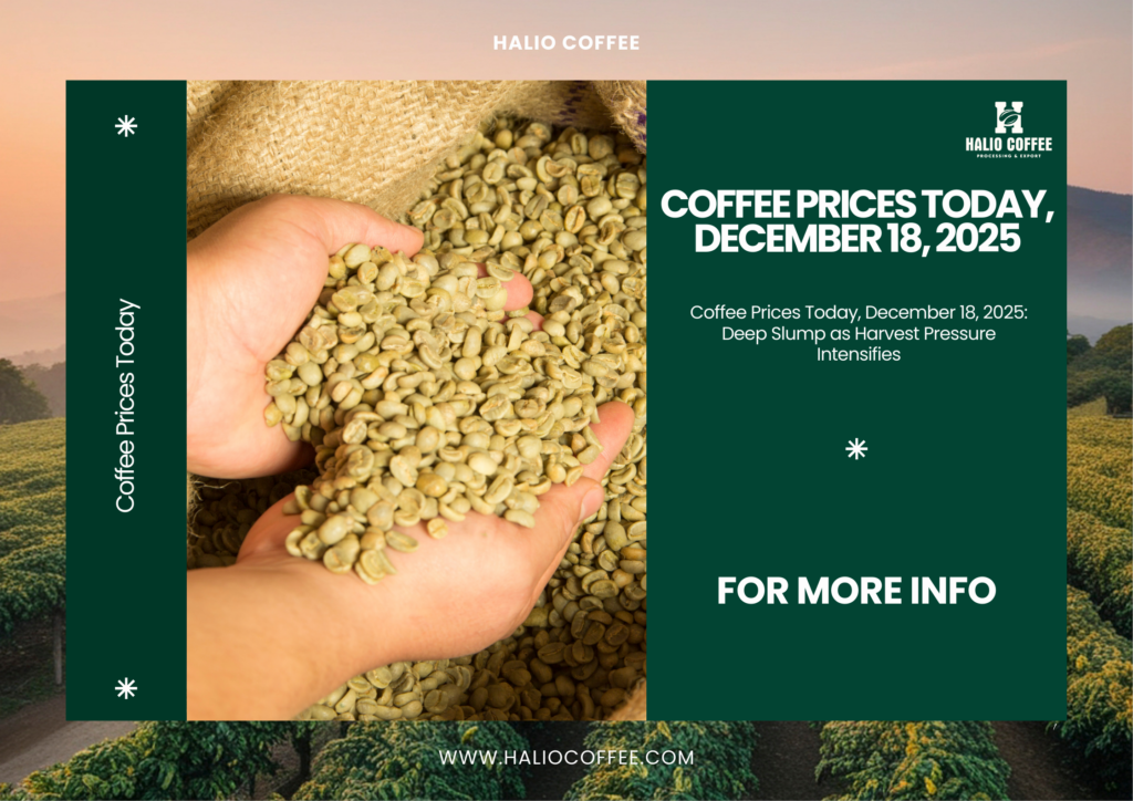 Coffee Prices Today, December 18, 2025: Deep Slump as Harvest Pressure Intensifies